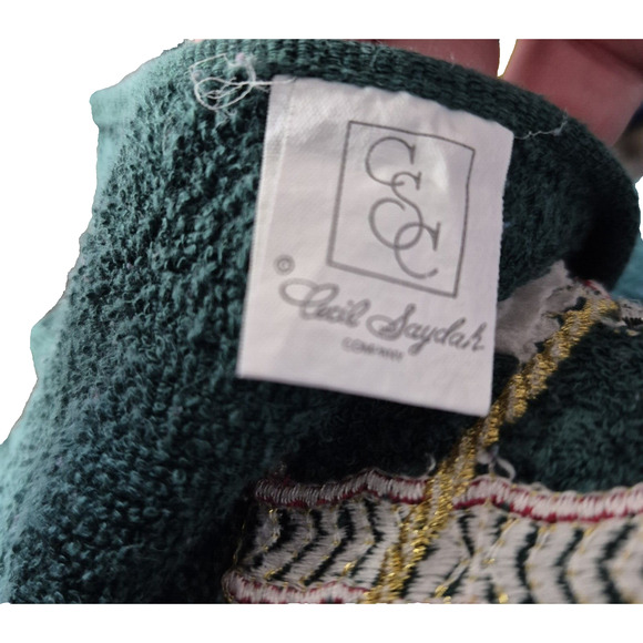 St. Nicholas Square And Cecil Saydah Hand Towels Santa Christmas Embroidered - Picture 3 of 5